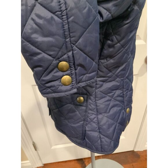 Tom Joule Country Navy Blue Quilted Jacket Coat W/ Corduroy Collar, Size 8 (US) - Picture 7 of 11